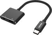 Kanex DuraBraid USB-C Male naar USB-C Female met 3.5mm Audio Headphone Jack Adapter Female (Zwart)