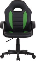 Bureaustoel - Kinderstoel - Gestoffeerd - Fijnste kunstleer - Groen/zwart
