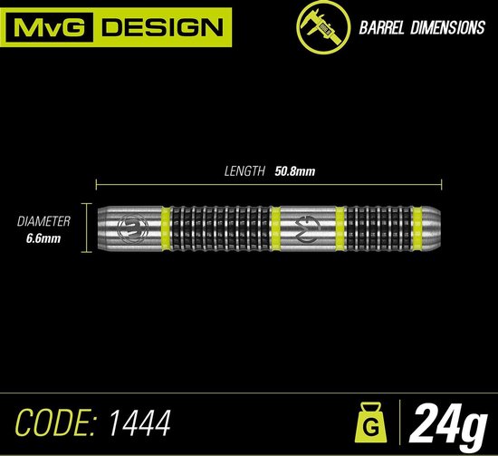 WINMAU - Michael Van Gerwen MvG Aspire: Steeltip Tungsten Dartpijlen Professioneel - 24 gram van Winmau — afbeelding 3