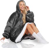Hoodie Deken Donker Black Premium - Deken Met Mouwen - Hoodie Blanket - Fleece Deken Met Mouwen - Deken Met Mouwen Voor Volwassenen - Kerstcadeau - Voor Mannen - Voor Vrouwen - Ker