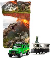 Jurassic World dekbedovertrek Dino-1persoons-140x200-dinosaurus dekbed , incl. Speelgoed Dino Transport