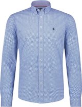 Haze&Finn Overhemd Print Azure Blauw (MC15-0110-23 - AzureBlueFlowerLeaf)