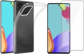 Samsung Galaxy A52 Hoesje - Siliconen Backcover - Transparant - Met Screenprotector
