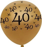 JDBOS ® 10 ballonnen (goud) met zwarte opdruk verjaardag 40 jaar