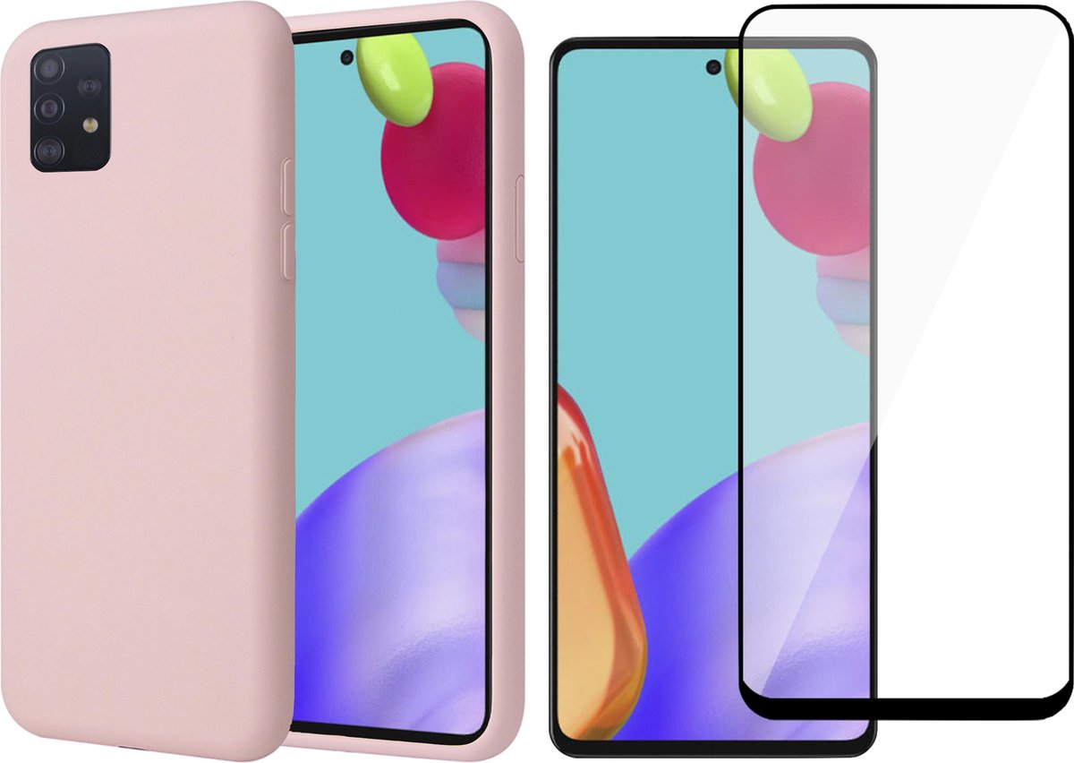 Samsung Galaxy A52 Hoesje - Fluweelzachte Backcover - Roze - Met Full Screenprotector