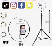 Ring Lamp | Ronde lamp | Led Pro Ringlamp met statief (verstelbaar) Ring Flitser incl telefoonhouder - 26 cm/10 inch -186 cm hoog | USB | Flitser | Ring lamp | Tik Tok | Make-up light | Studi
