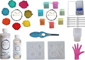 PNCreations Ultra Clear Epoxy | Hobbypakket Zomer | 2x 4-Delige Schelp Siliconen Mal | 7 Mica Kleurpigmenten | 7 Organza Geschenkzakjes | Precisie Weegschaal | Mengbenodigdheden