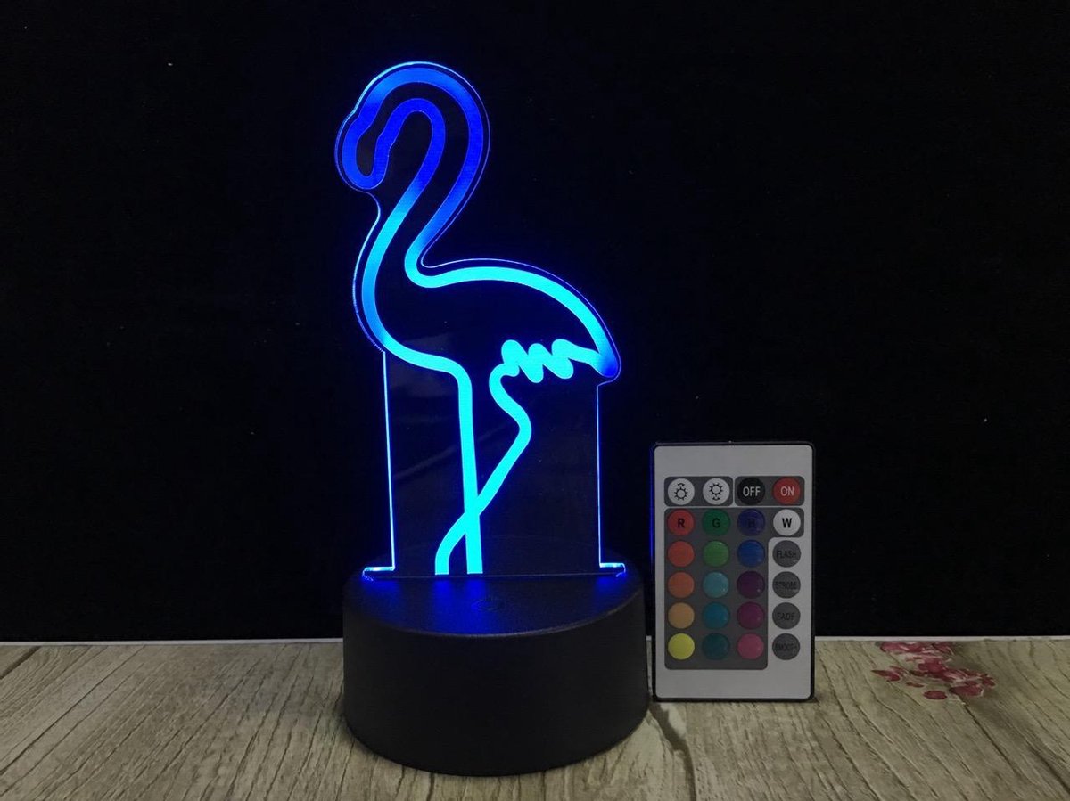 3D LED Creative Lamp Sign Flamingo - Complete Set