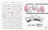 3D Nagel Sticker Coole stickers voor nagel folie Fashion Manicure Stickers Nagels CA-146 Kersebloesem Zwart