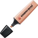 Perzikkleurige STABILO BOSS ORIGINAL marker met open zwarte dop.