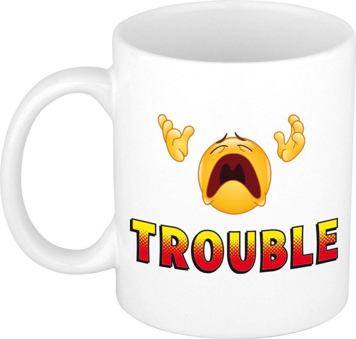 Trouble mok - kantoorhumor beker - cadeau collega