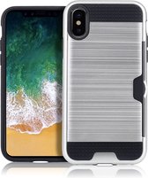 Mobigear Brushed Card Hardcase voor de iPhone XR - Zilver