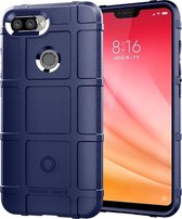 Xiaomi Mi 8 Lite Hoesje - Mobigear - Rugged Shield Serie - TPU Backcover - Blauw - Hoesje Geschikt Voor Xiaomi Mi 8 Lite
