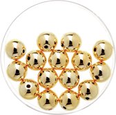 15x stuks metallic sieraden maken kralen in het goud van 8 mm - Kunststof waskralen voor armbandje/kettingen