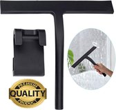 Douchewisser Zwart met Ophangsysteem | Raamwisser | Badkamer Accessoires | RVS |
