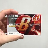 TDK Cassette bandje - B60 Normal - Cassetterecorder - Audio Cassette Tape / Blanco Cassettebandje / Cassettedeck / Walkman