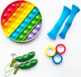 Fidget Toy Pakket Speelgoed Set 6 stuks - Rainbow Pop It! Magnetische Ringen Mesh & Marble Pea Popper