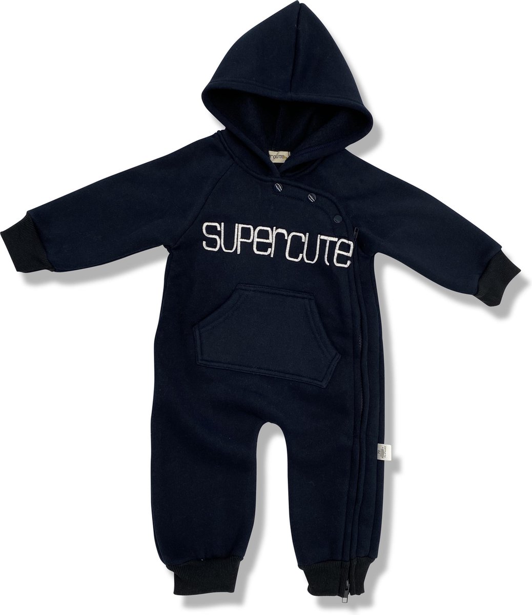 Supercute jumpsuit donkerblauw kruippak navy maat 68/74