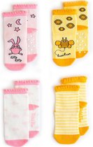 Milk&Moo Babysokken - 4 paar - 2x Antislip - 2x normaal - 12-24 maanden - Kindersokken Meisjes