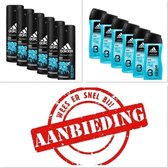 Adidas Ice Dive Shampoo & Douchegel 6 x + Deodorant Spray 6 x  *** Combideal ***