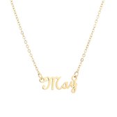 Nana dames ketting staal goudkleurig letter -"May"