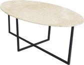 Marmeren Eettafel Ovaal – Carrara Wit (Kruis Onderstel) - 200 x 90 cm  - Gepolijst