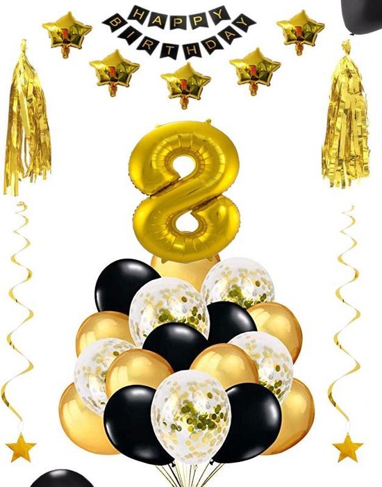 serveerster slagader poort 8 jaar verjaardag feest pakket Versiering Ballonnen voor feest 8 jaar.  Ballonnen... | bol.com