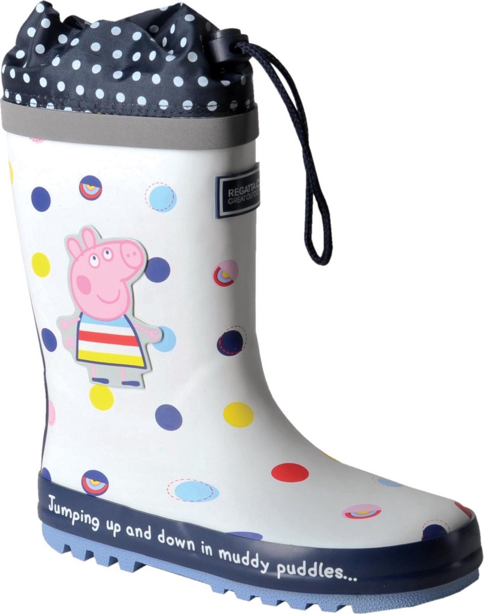 Regatta - Regenlaarzen voor kinderen - Peppa Pig Splash - Polka Wit - maat 28EU