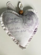 Stoffen hartje 15 cm “You are my sweethart”