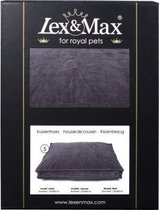 Lex & Max Housse ample en velours royal pour chien coussin 120x80x9cm gris