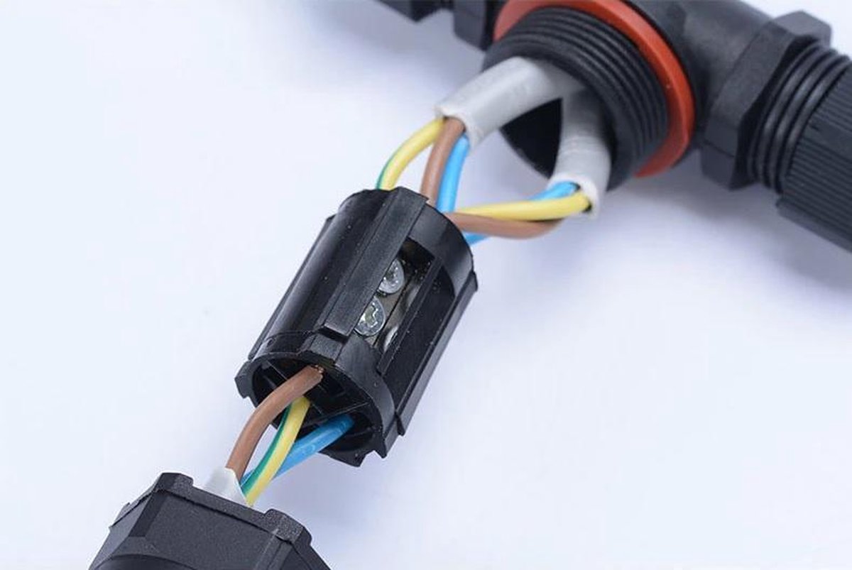 IP68 Waterdichte 5-polige Schroefklem Connector - M28 Doorgangsconnector Voor Buitenkabels (draaddiameter 14-18 Mm)