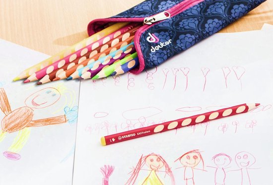 STABILO EASYcolors - Ergonomisch Kleurpotlood - Rechtshandig - Extra dikke 4.2 mm Kern - Set Met 12 Kleuren