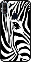 ADEL Siliconen Back Cover Softcase Hoesje Geschikt voor Samsung Galaxy A11/ M11 - Zebra Wit
