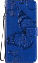 Oppo Reno 4 Pro 5G Hoesje - Mobigear - Butterfly Serie - Kunstlederen Bookcase - Blauw - Hoesje Geschikt Voor Oppo Reno 4 Pro 5G