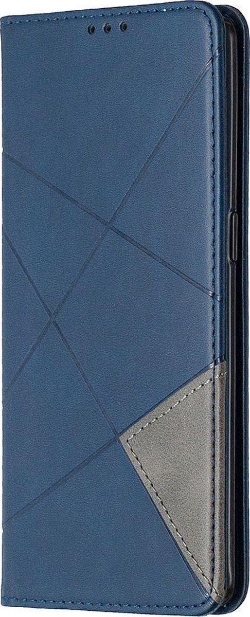 Mobigear Telefoonhoesje geschikt voor OPPO Reno 4 Pro 5G Hoesje | Mobigear Rhombus Slim Bookcase | Pasjeshouder voor 2 Pasjes | Telefoonhoesje voor Pinpas / OV Kaart / Rijbewijs - Blauw