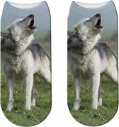 Enkelsokken wolf - Wolvensokken - Fotoprint - Unisex Maat 36-41