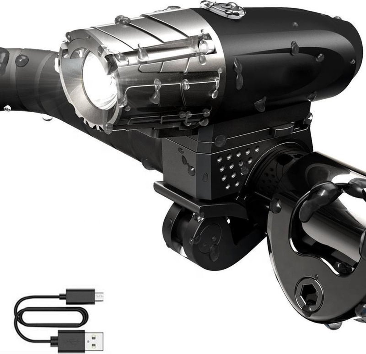 Oplaadbare fietsverlichting - USB oplaadbare fietslamp - Koplamp -  Voorlicht - | bol.com