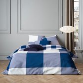 Dekbedovertrek Katoen Satijn - Lits-Jumeaux 240 x 220/260 cm - Blauw