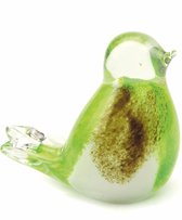 Kristalglazen 3d Mini Vogel Urn Groen-bruin-wit (0.03 Liter) (gratis Sluitplaatje) Geschikt Voor Dieren As En Mensen As Dieren Urn Mens Urn Gedenkglas