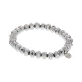 Biba armband basic crystal zilverkleurig 8 mm 0057 - Sieraden sjoppie