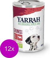 Yarrah Bio Hondenvoer Brokjes In Saus - Kip & Rund - Hondenvoer - 12 x 405 g