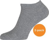 Tommy Hilfiger Sneaker Socks (2-pack) - heren enkelsokken katoen - grijs melange - Maat: 39-42