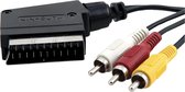 DELTACO AV-23D, 3 x RCA SCART (21-pin) Multi kleuren video kabel adapter, 10 meter