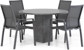 Lifestyle Ultimate/Graniet 120 cm rond dining tuinset 5-delig