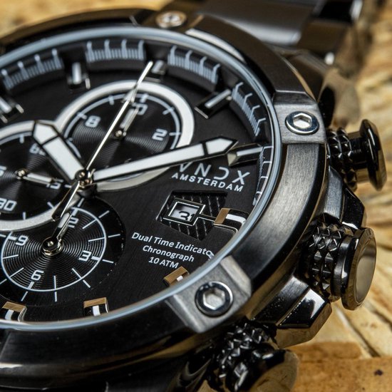 Montre homme | Jeune Rebel Big Boy Acier Zwart