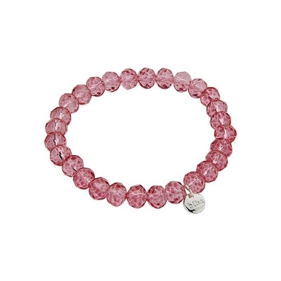 Bracelet Biba basique cristal rose 8 mm - Bijoux sjoppie | bol.com