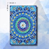 Diamond painting Notitieboekje pakket Blauwe Mandala - ronde steentjes