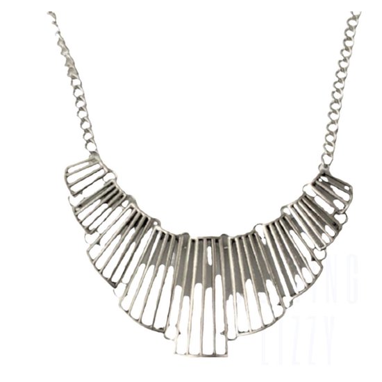 Metalen- moderne- ketting-Lizzy- zilverkleur-Charme Bijoux