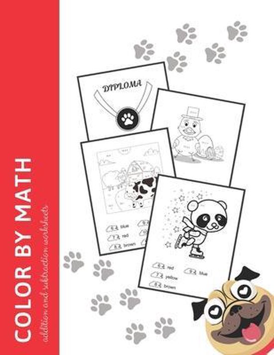Color by math addition and subtraction worksheets - cover