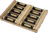 Dubbele Houten Voetenveger Anti-Slip – Dasion  Borstelmat – Deurmat – Schoenpoetser – Schoenborstel
